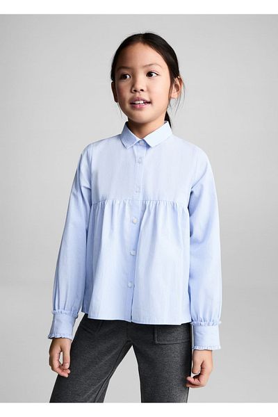 MANGO Kids Cămașă cu volan în dungi