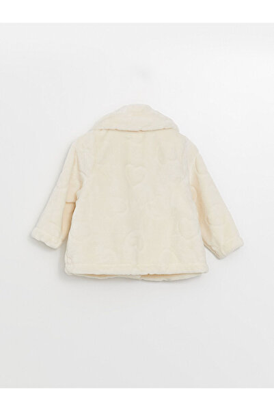 LC Waikiki Ecru Long Sleeve Baby Girl Plush Coat