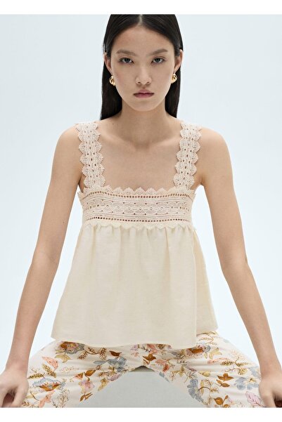 MANGO Woman Hole Detailed Blouse