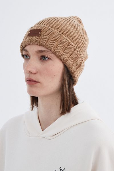 Nordbron Brown Cotton Soft Knitwear Women's Baxle - Stretchy, Double Fold, Winter Logo