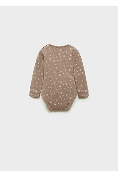 MANGO Baby Памучно боди с шарки