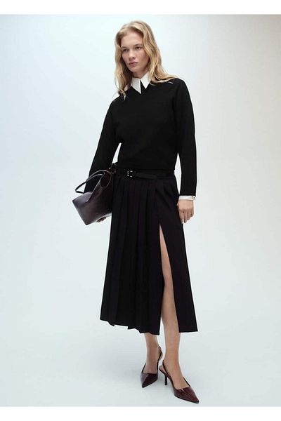 MANGO Woman Zippered perkins collar sweater