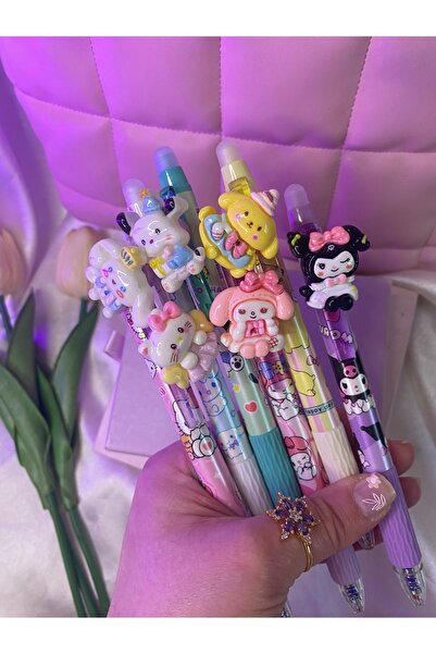 SANRIO Sanrıo karakterli 1 ADET, stres çarklı tükenmez kalem , baş kısmındaki...