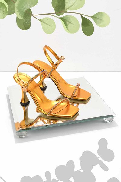 Bambi Metallic Orange Women's Evening Dress Shoes05284006509
