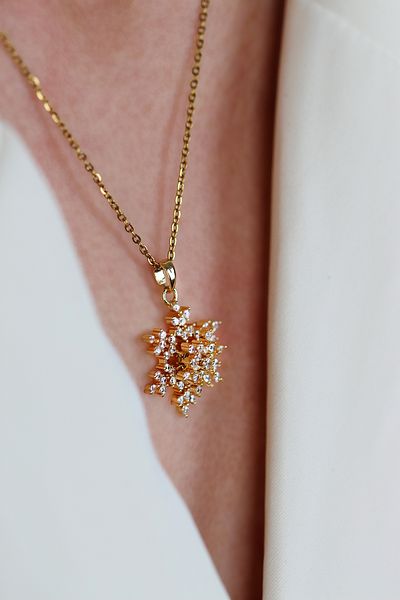 Miltonia Spinning Snowflake Steel Necklace