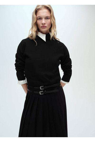 MANGO Woman Zippered perkins collar sweater