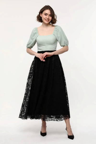 MODANIN YERİ Φούστα με δαντέλα