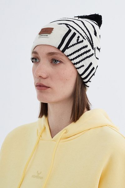 Nordbron White Patterned Soft Knitwear - Stretchy Double Fold Winter Rigi
