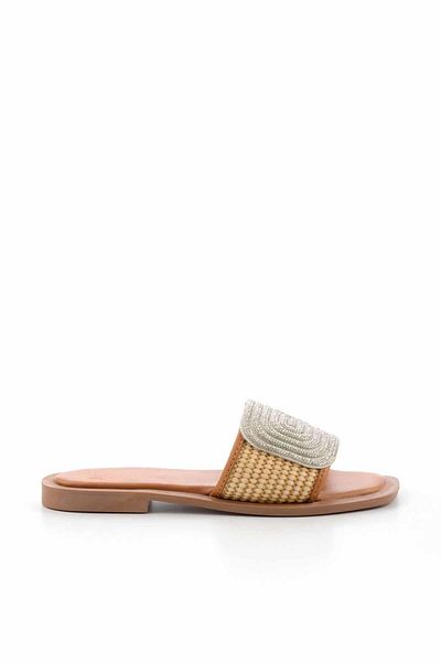 Bambi Papuci de damă Beige Tan Straw K 04862500528