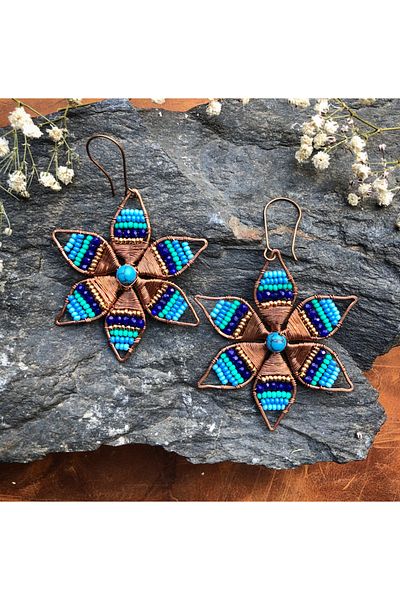 MODA Handmade Copper wire wrap earrings