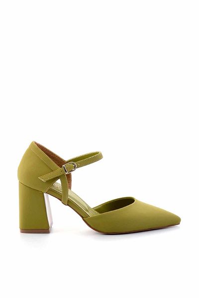 Bambi Klassische Damenschuhe mit Absatz aus grünem Stoff K 01231364004