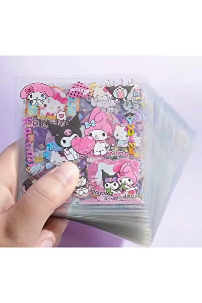 SHEKER HOME Kuromi My melody Hello Kitty Cinnamoroll Suya Dayanıklı 5 Yaprak Sticker Seti