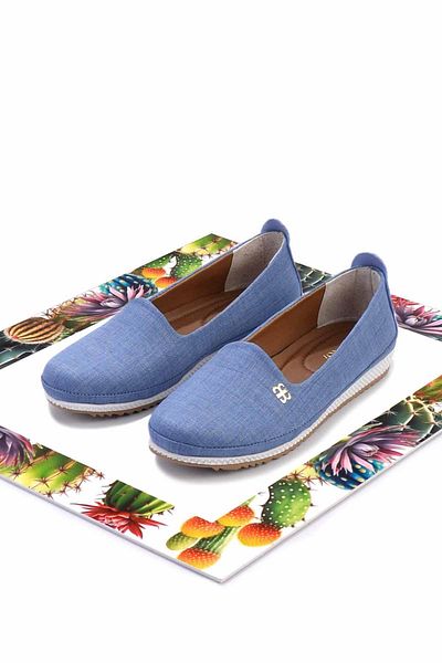 Bambi Balerini damă din țesătură albastră denim K 01348065304