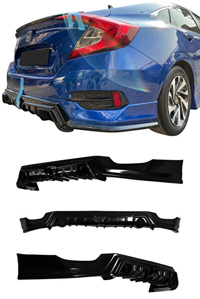 Genel Markalar Honda Civic Fc5 2016-2021 Uyumlu Boyasız Plastik Mugen Arka Ek