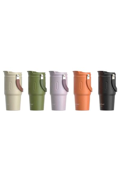 Shotay Mug Stainless Steel 600 Ml. (5 Mixed Colors/Pattern) St-8166