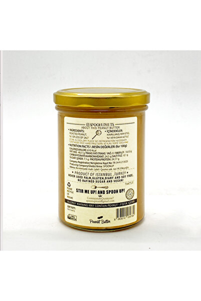 SPOONUP Denız Tuzlu Smooth Fıstık Ezmesi BIG SIZE 485gr (GLUTENSİZ,KATKISIZ,ŞEKERSİZ)