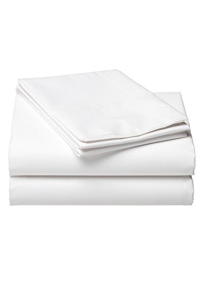 Lotus Home Cotton Plain White Bed Sheet King Size 240*260