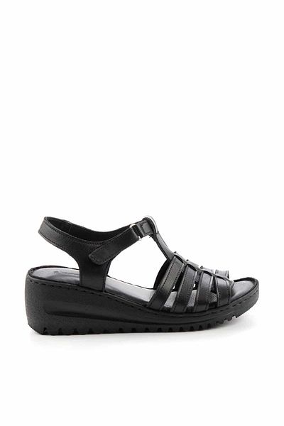 Bambi Black Leather Women's Sandals K05714360103