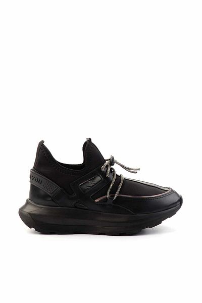 Bambi Black Platinum Stone Stretch Damen-Sneaker K 01212333317