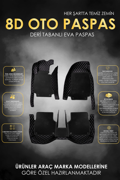 stiloto KİA SPORTAGE (2016-2021)  Uyumlu Özel Dikim 2 Katmanlı Deri+Eva 8D Ha...