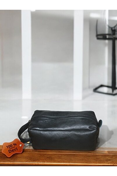 MEBES Genuine Leather Personal Care, Travel and Multi-Purpose Handbag Black