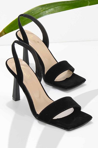 Bambi Black Suede Women's Classic Heeled Shoes05527191002