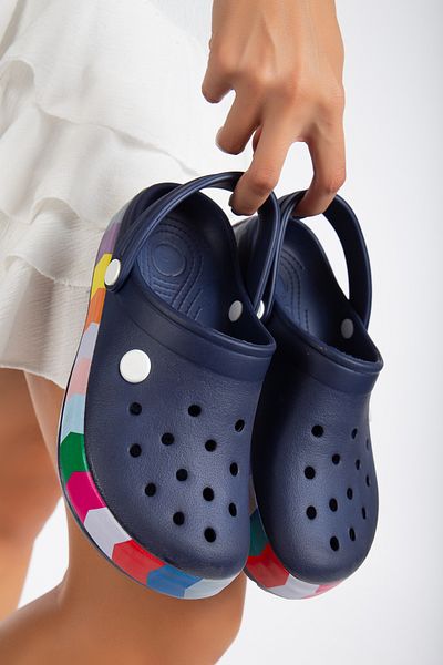 moun shoes Γυναικείες και ανδρικές παντόφλες Full Orthopedic Navy Blue Unisex
