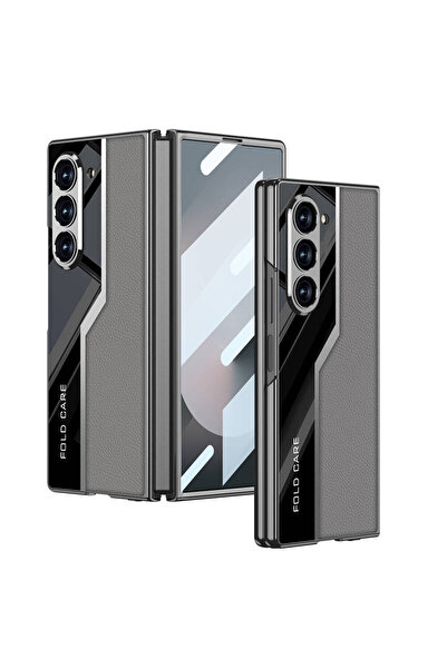 Hatreds Galaxy Z Fold 6 Kılıf Ultra İnce Kamera Korumalı PC + Deri Arka Yüzey...
