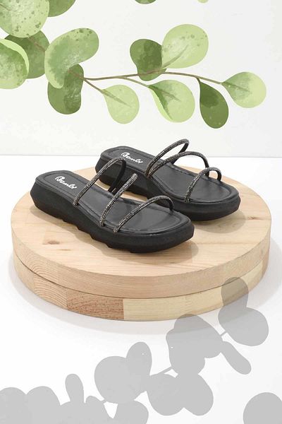 Bambi Black Stone Women's Slippers K04567060009