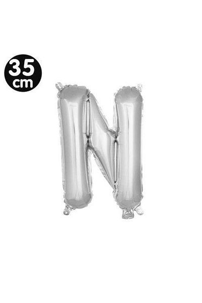 Parti Dükkanım N - Letter Foil Balloon Silver (35 cm)