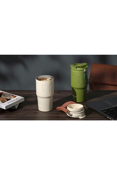 Shotay Mug Stainless Steel 600 Ml. (5 Mixed Colors/Pattern) St-8166