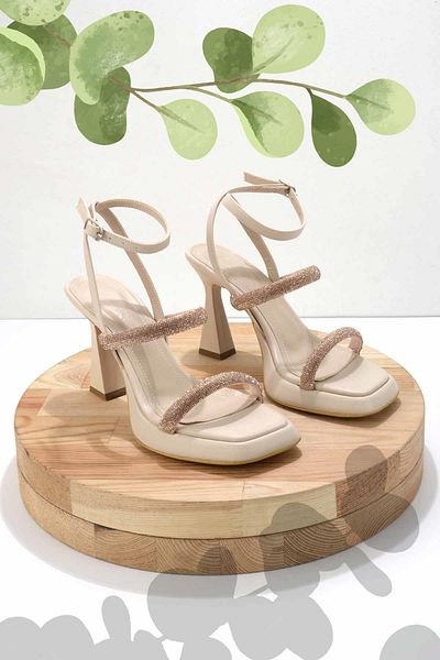 Bambi Beige Women's Evening Dress Shoes05215400809