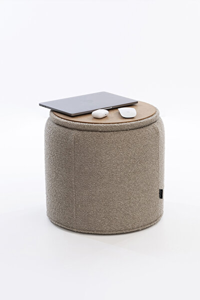 Tortuga Home Sandıklı Kapaklı Sehpa Özellikli Çok Fonksiyonlu Comfor Puf Bej