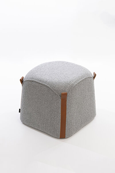 Tortuga Home Moon Özel Kenarlı Açılı Diagonal Puf Gri Renk