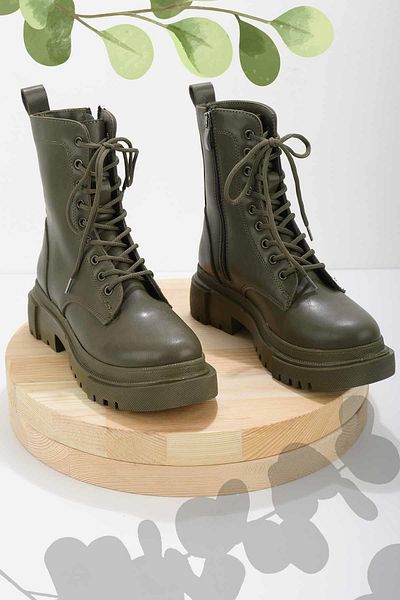 Bambi Khaki dámské boty a botičky02578001009