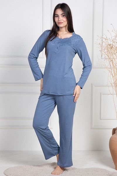 Mecit Pijama Mecit 6104 Indigo Women's Plus Size Pajamas Set