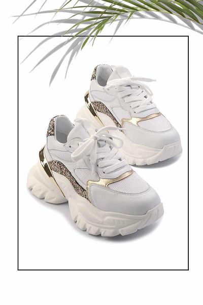 Bambi Γυναικείο Sneaker από Γνήσιο Δερμάτινο Λευκό - Κ 01480004503