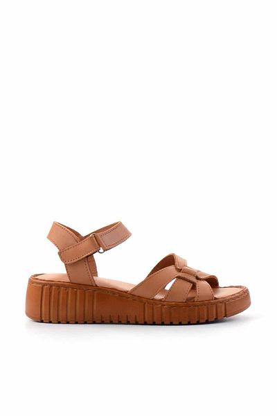 Bambi Tan Leather Γυναικεία Σανδάλια K05763092603
