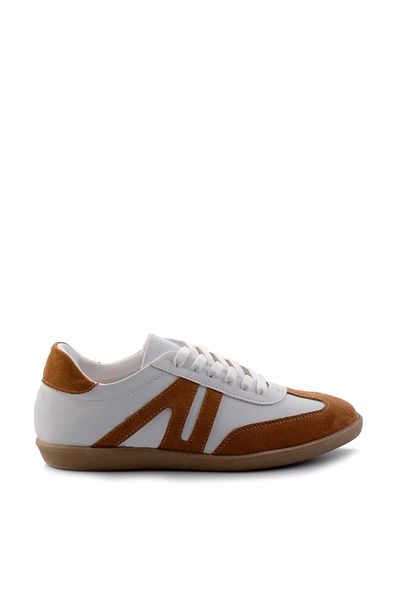 Bambi Weiß Tan Wildleder Damen Sneaker K 01179457209