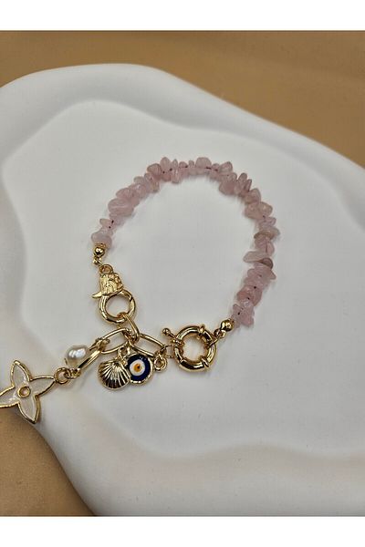AURA Pink Quartz Natural Stone Bracelet