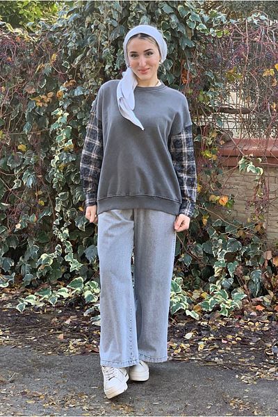 Moda Rosa 25K4442- Anthracite - Shirt Detail Sweat