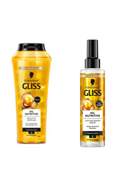Gliss Oil Nutritive Şampuan 400 ml& Oıl Nutrıtıve Sıvı Saç Bakım Kremi 200 ml