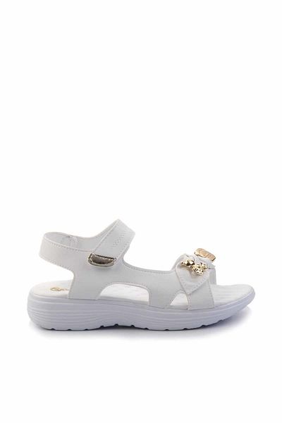Bambi Γυναικεία σανδάλια White Lame Stone K 05002030087