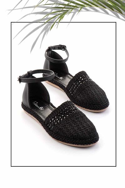 Bambi Schwarz gestrickte Damen-Espadrille K 01823015616