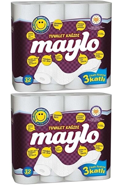 Maylo 3 Katlı Tuvalet Kağıdı 2 x 32'li
