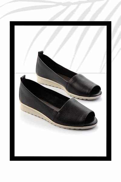 Bambi Schwarze Damen-Espadrille aus echtem Leder – K 01582664003