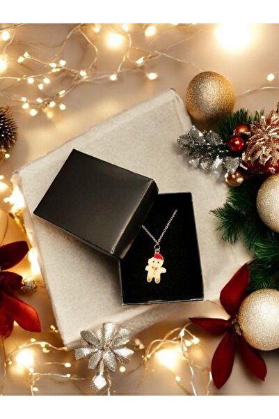 Genel Markalar Yılbaşı Temalı Kurabiye Adam Charmlı Tasarım Kolye (Kutulu)