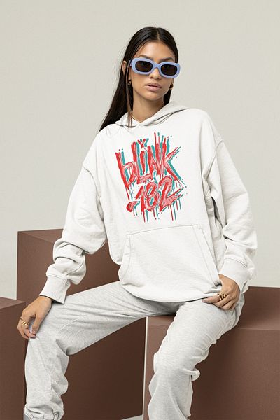 SEVBANO Blink-182 Graffiti Printed Unisex Oversize Hoodie