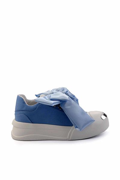 Bambi Denim Blue Linen Damen Sneaker K 01480002818
