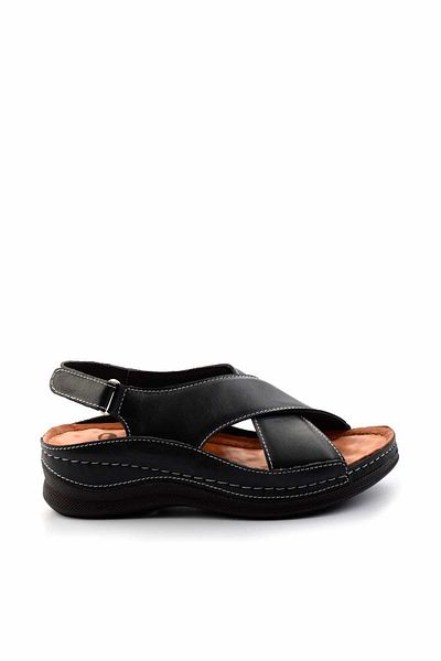 Bambi Black Leather Women's Sandals K05465048003